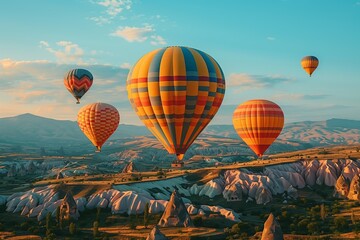 Obraz premium Cappadocia Hot Air Balloon Flight over Fairy Chimneys
