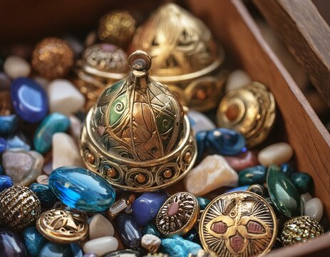hidden gems in the box. treasure jewelry