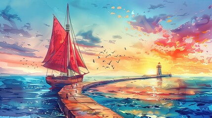 A woman is walking on a pier next to a large ship