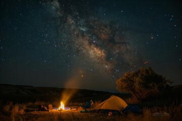 night time camping