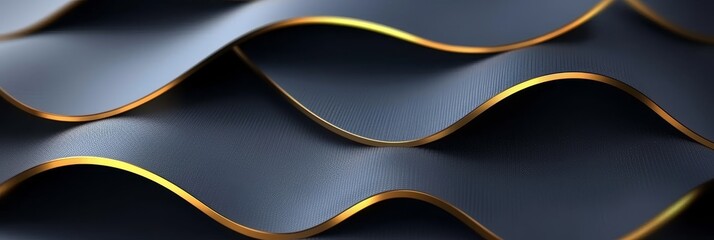 Vibrant contemporary wave design  blue navy and gold organic patterns flowing in curvy formations