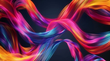Fototapeta premium Beautiful abstract background. Dark colorful twisted ribbon background 