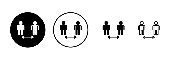Social distancing icon vector isolated on white background. Keep distance sign. Coronavirus. Social Distancing and Self Quarantine.