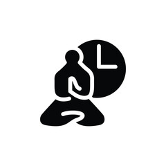 meditation pose solid icon vector design good for web and mobile app