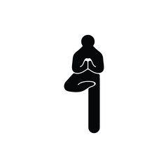 meditation pose solid icon vector design good for web and mobile app