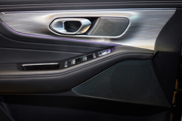 A car door with trim showcasing automotive design details