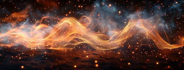 Natural Power Clash: Abstract Smoke and Flame Vector