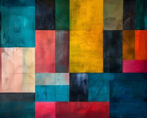 Abstract Color Field Painting in Oil Paint on Old Wooden Panel - Image 3 of 4 - 18.4MP created in AI