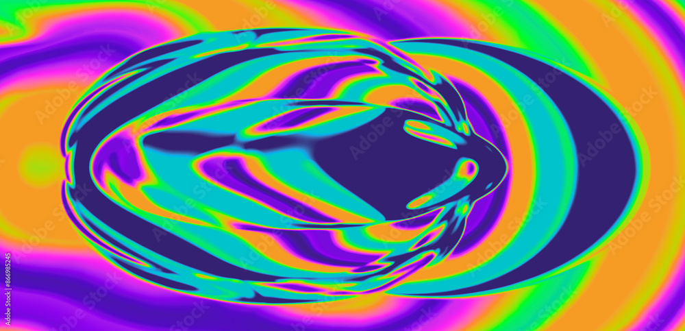 Poster abstract background with blurred neon spots and circles. conceptual modern art.