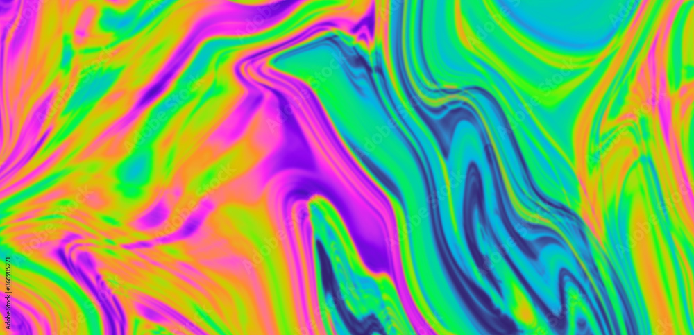 Poster abstract psychedelic background with trippy colorful acid stains.