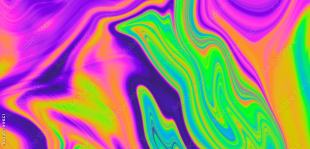 Poster abstract psychedelic background with trippy colorful acid stains.