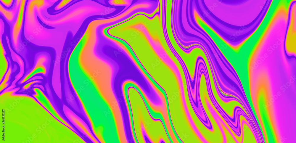 Poster abstract psychedelic background with trippy colorful acid stains.