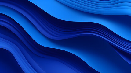 Fototapeta premium Royal blue undulating 3D geometric pattern resembling wave texture in abstract design concept.
