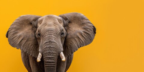 Obraz premium Realistic photography of a elephant, pure solid color background,