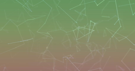 Image of network of connections over green background