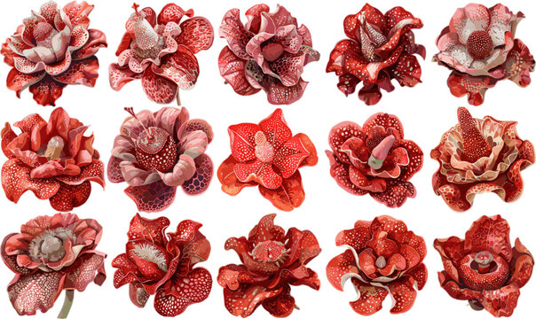 FLOWER SET IN COLOR STYLE, RAFLESIA SET IN COLOR STYLE