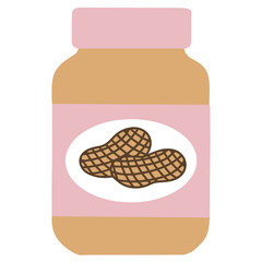 Peanut butter less sugar for diet vector illustration