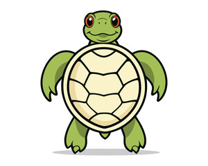 sea turtle illustration silhouette. black and white wild ocean animals icon or logo design. 