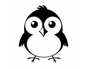 cute little cartoon bird character illustration. wild animals mascot design of a flying bird or crow. 