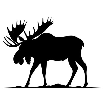 recommend clip art: set of wild animals illustration. moose silhouette clip art. 