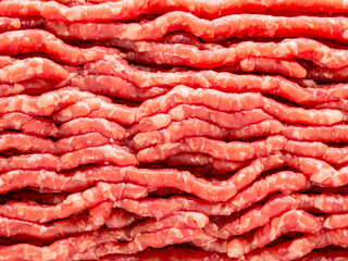 raw minced beef meat background.