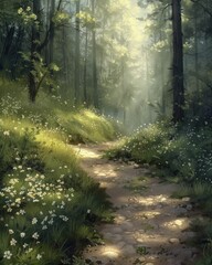 Fototapeta premium Enchanting nature walks that immerse you in the beauty and serenity of natural landscapes.