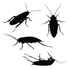 Cockroach Silhouette Vector Illustration Bundle