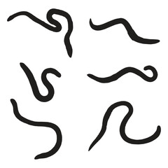 Earthworm Silhouette Vector Art