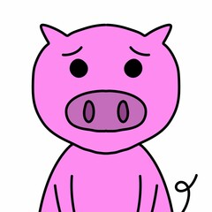 cute little pig on white background
