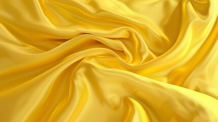 Obraz premium A yellow fabric with a wave pattern. The fabric is very soft and smooth. The color yellow is bright and cheerful