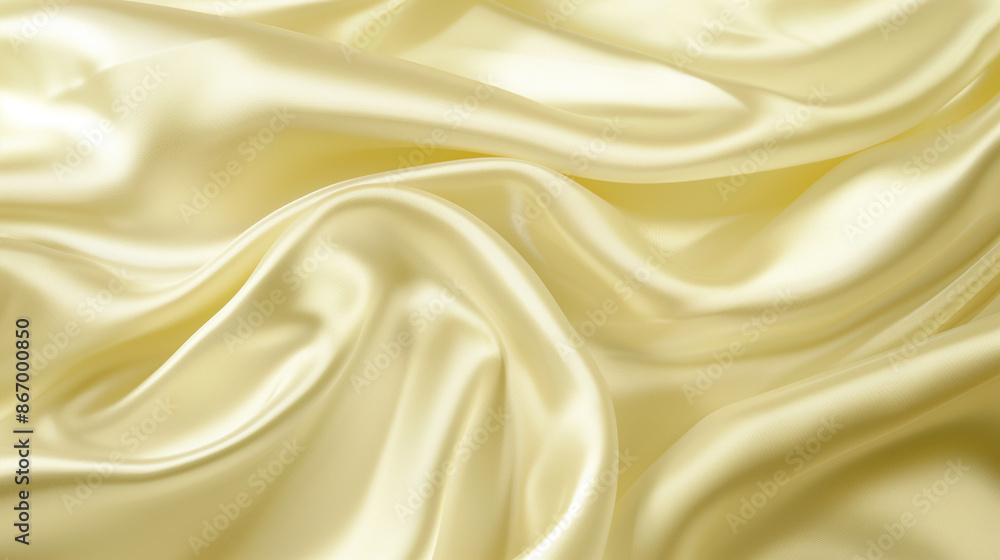 Poster a yellow fabric with a wave pattern. the fabric is very soft and smooth. the color yellow is bright 