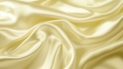 Fototapeta premium A yellow fabric with a wave pattern. The fabric is very soft and smooth. The color yellow is bright and cheerful