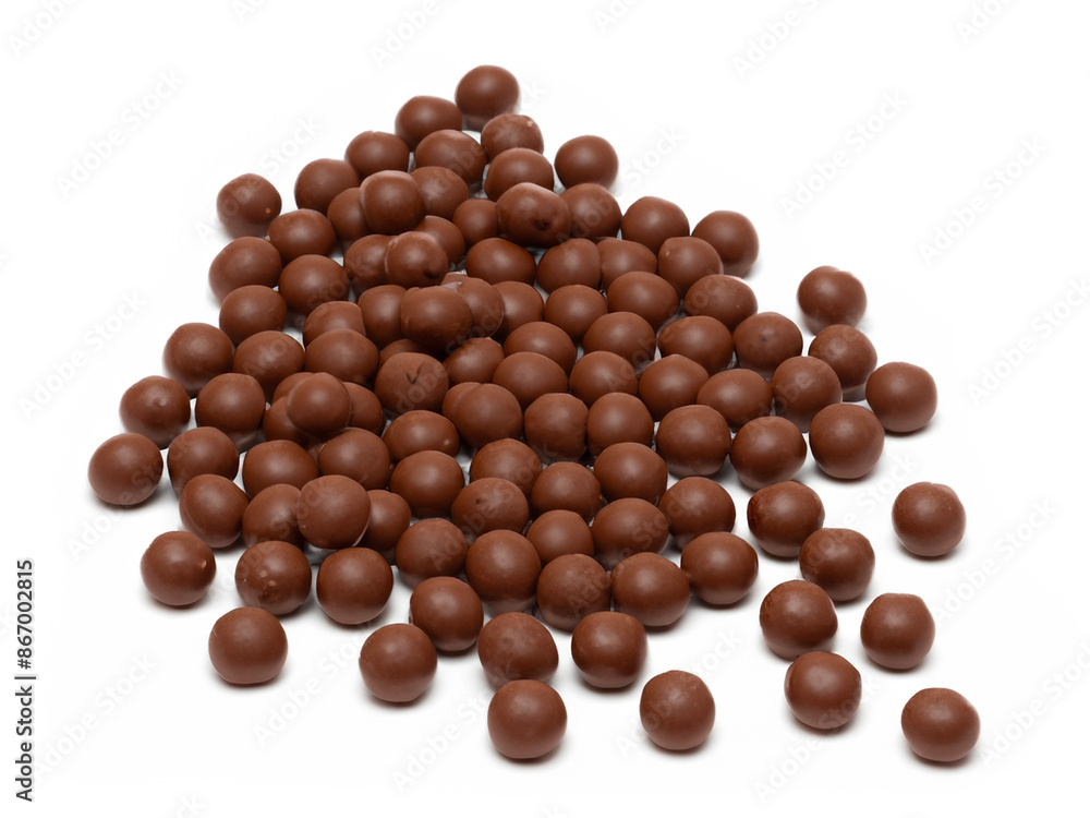 Poster chocolate candies isolated on white background