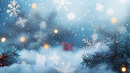 Christmas background with snow flakes