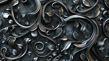 Tendril pettern silver color high detailed ultra hd UHD wallpaper
