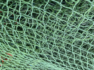 fishing net on green background