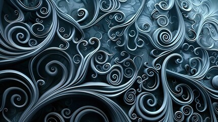 Tendril pettern silver color high detailed ultra hd UHD wallpaper