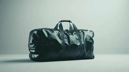 A black leather bag on white background UHD wallpaper