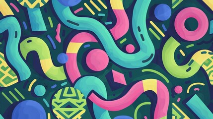 Obraz premium A twisty green blue pattern UHD wallpaper