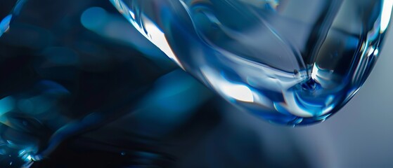 Modern abstract background. Abstract glass shape with dark background, 3d render