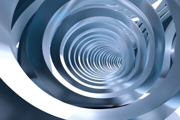 Fototapeta premium Abstract 3D rendering of a futuristic tunnel or wormhole with glowing light. Concept of science fiction, technology, time travel, and the metaverse.