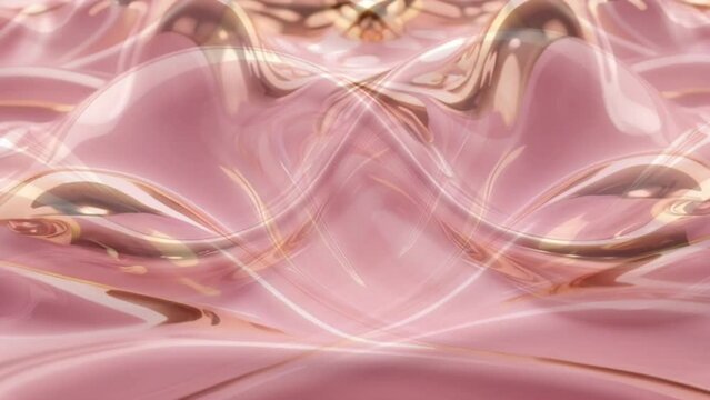 golden rose metallic cream texture with moving waves 4k high quality