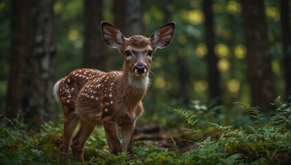 a deer baby in the forest