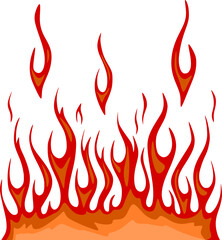 a red fire isolated on white