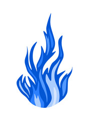 a blue fires isolated on white