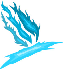 a blue fires isolated on white