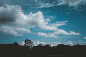 The sky is blue with a few clouds scattered throughout