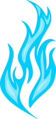 a blue fires isolated on white