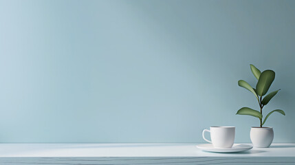 a wall with light shadows along with a flower pot. copy space suitable for background