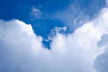 The sky is blue and cloudy